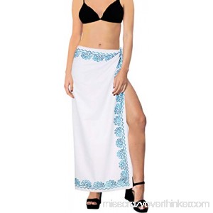 LA LEELA Women Bikini Wrap Cover up Swimwear Bathingsuit Solid ONE Size White f414 B06WP5K9N1